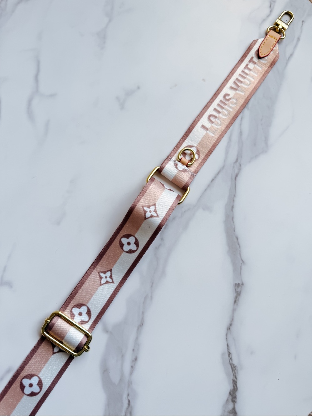 LV Designer logo Bandouliere replacement Beige guitar Strap - Picture 3 of 7